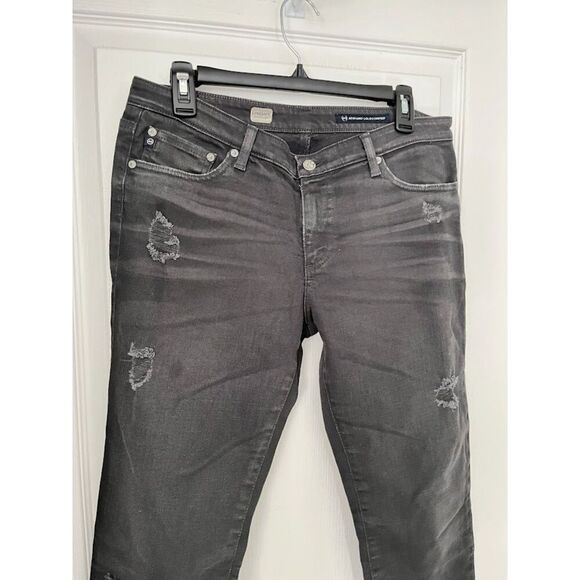 AG Adriano Goldschmied Premiere Skinny Straight Distressed Pocket Jeans - Picture 5 of 13